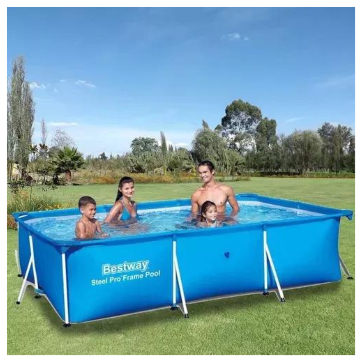 🏖️ Piscina Rectangular Familiar 2.2 m x 1.5 m – Diversión Refrescante para Grandes y Pequeños