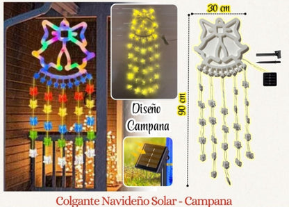 Guirnalda LED Navideña De Campanas – 90 cm con 60 LED Multicolores para Iluminar tu Hogar 🎄✨