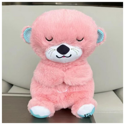 🌙 Nutria de Peluche Calmante Rosa – El Abrazo que Tranquiliza a tu Bebé 💞