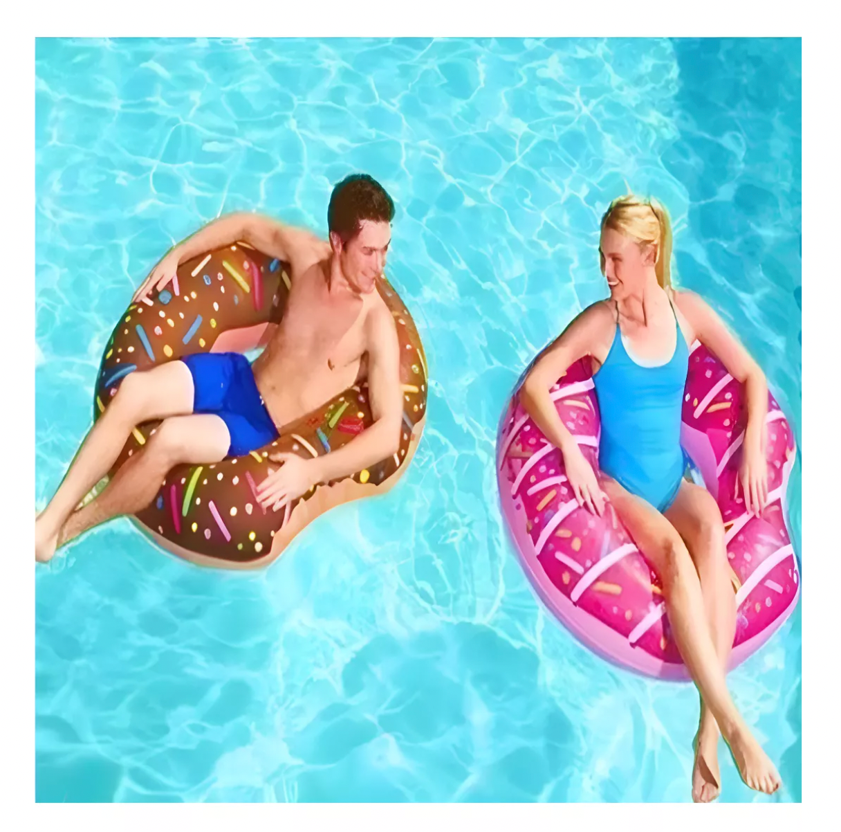 🍩 Flotador Donut Grande 120 cm Café – Diversión Dulce y Refrescante en el Agua