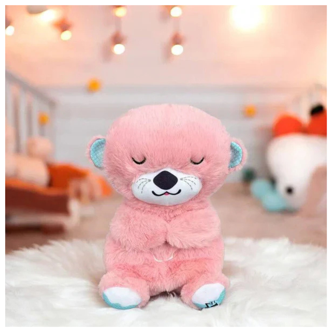 🌙 Nutria de Peluche Calmante Rosa – El Abrazo que Tranquiliza a tu Bebé 💞