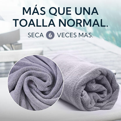 🛁 Pack 2 Toallas Microfibra Terry Gris – Suavidad y Absorción al Máximo
