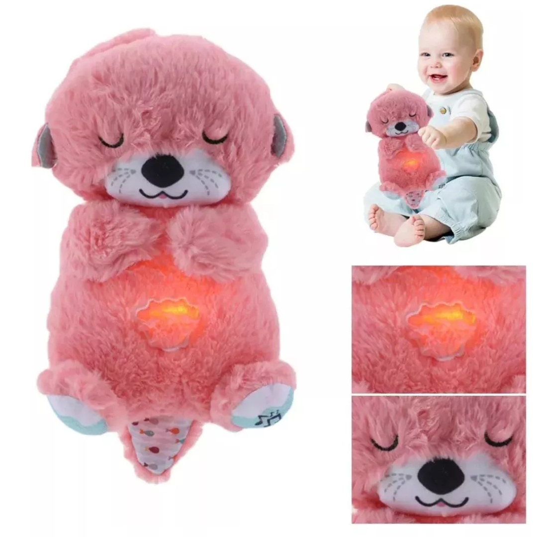 🌙 Nutria de Peluche Calmante Rosa – El Abrazo que Tranquiliza a tu Bebé 💞