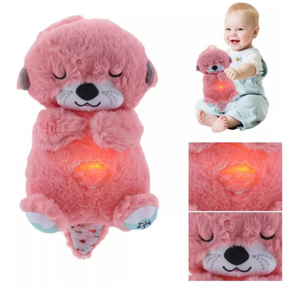 🌙 Nutria de Peluche Calmante Rosa – El Abrazo que Tranquiliza a tu Bebé 💞