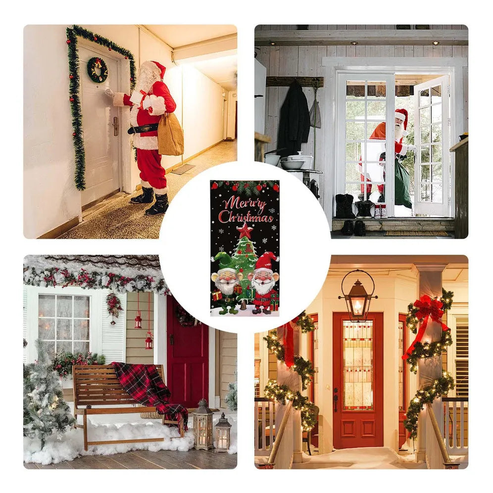 Cubierta De Puerta De Navidad Decoración – Transforma tu Entrada en un Portal Mágico Navideño 🎅✨
