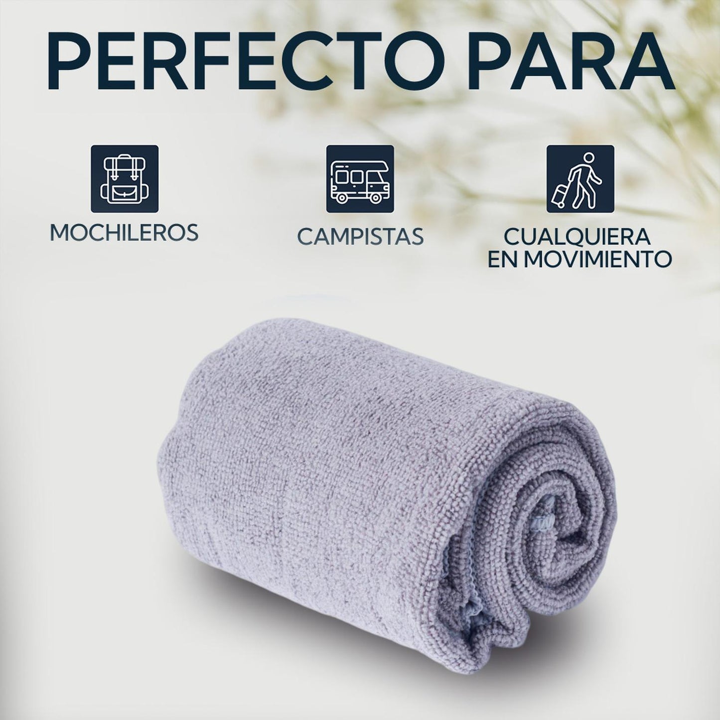 🛁 Pack 2 Toallas Microfibra Terry Gris – Suavidad y Absorción al Máximo