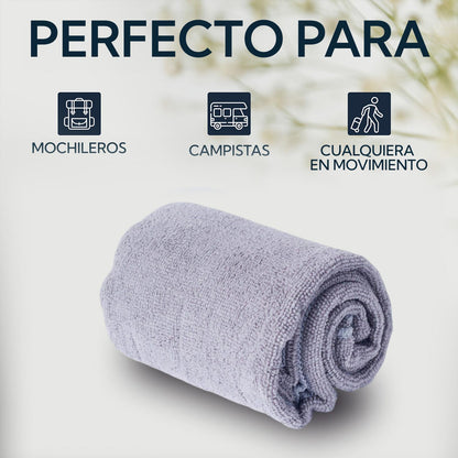 🛁 Pack 2 Toallas Microfibra Terry Gris – Suavidad y Absorción al Máximo