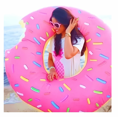 🍩 Flotador Donut Grande 120 cm Café – Diversión Dulce y Refrescante en el Agua