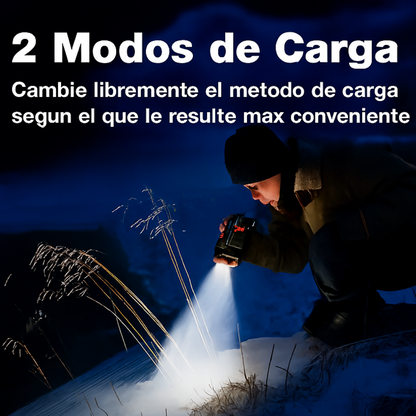 Linterna LED Carga Solar Portátil – Iluminación Táctica con Energía Dual y Powerbank 🔦☀️