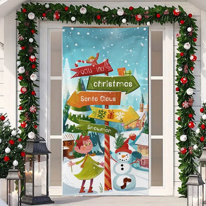 Cubierta De Puerta De Navidad Decoración – Transforma tu Entrada en un Portal Mágico Navideño 🎅✨