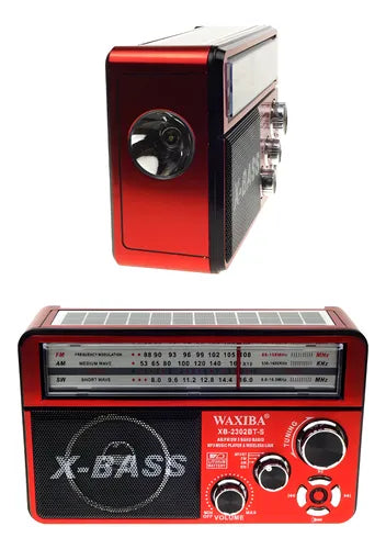 Radio Portátil Carga Solar Waxiba – Energía, Música y Luz en Cualquier Lugar 📻☀️