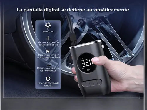 Inflador Portátil Inalámbrico Recargable – Inflado Rápido, Inteligente y Sin Complicaciones 🚗💨