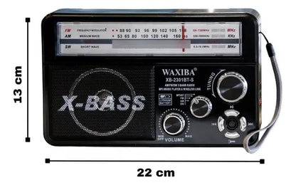 Radio Portátil Carga Solar Waxiba – Energía, Música y Luz en Cualquier Lugar 📻☀️